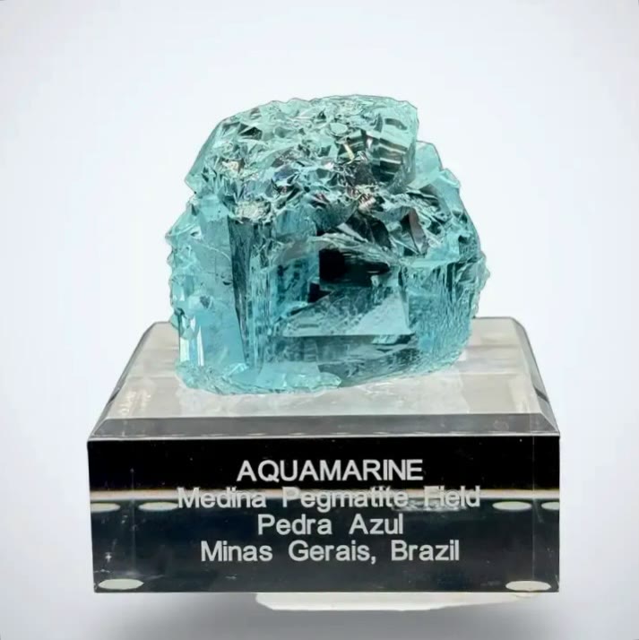 The “22” Magnificent Medina Etched Cube Aquamarine  — now resting as a still…