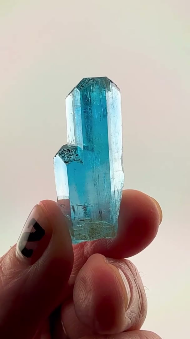 Cool, crystalline blue with a quiet intensity